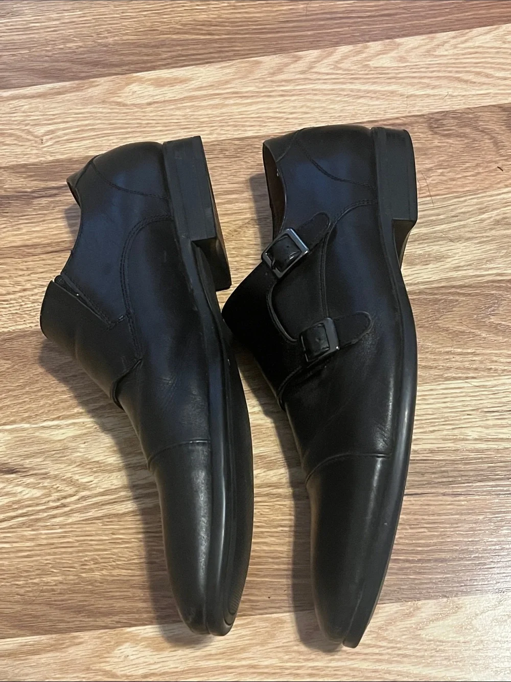 Aldo Black Leather Double Monk Strap Oxfords
